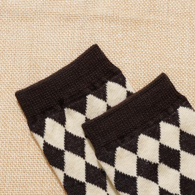 1/5 Paar Vintage Baumwollsocken Damen Niedliche Kniestrümpfe Herbstliche Ästhetik Lange Socken Preppy Knöchelsocken für Damen