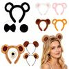Cartoon Bear Plush Headband: Cute Bear Ears Rabbit Fur Hair Clip for Face Washing
