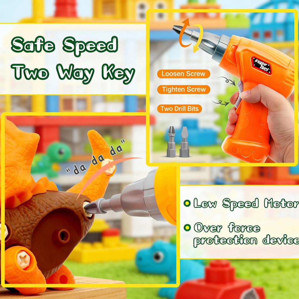 Children's Dinosaur Building Block Toy, Educational Assembly Toy, Dinosaur Theme, Ideal Birthday Gift For Girls Aged 3-8.
