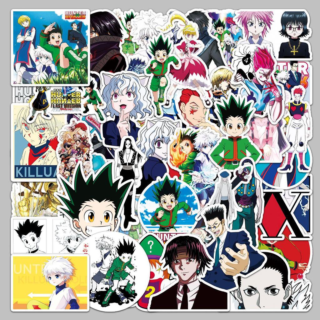 50 Hunter x Hunter Waterproof Graffiti Stickers for Suitcases, Skateboards, Scooters, Computers, Tablets, and Cartoon Decorations.