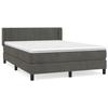 3130962 vidaXL Lit à sommier tapissier et matelas Gris foncé 140x200cm Velours