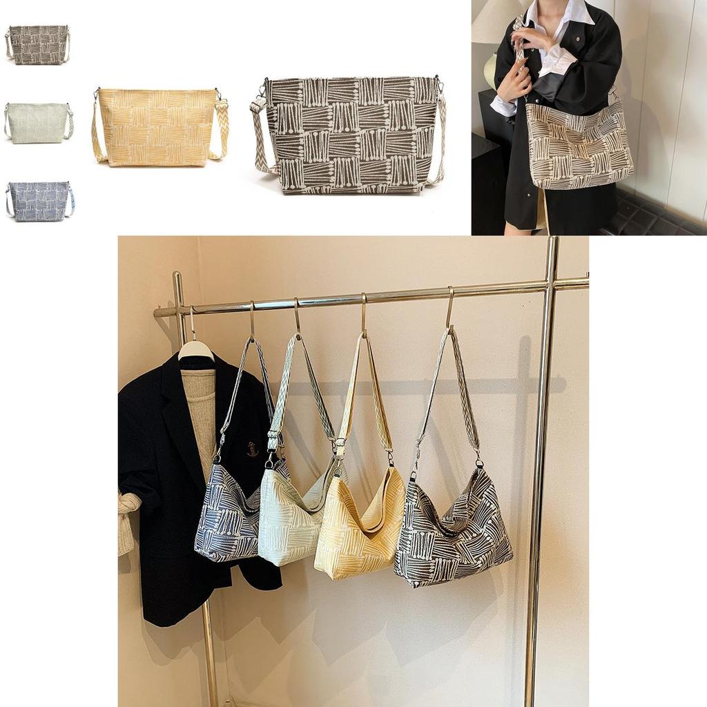 Stylish Commuter Tote Bag 2024 New Striped Design For Women In Versatile Colors