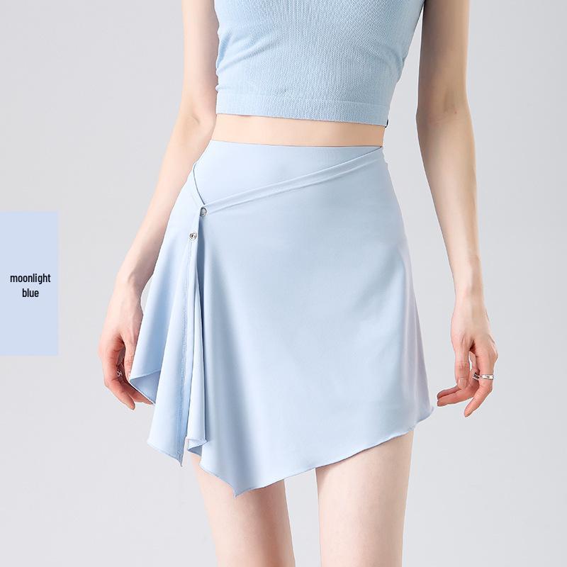 

High-Waisted Breathable Yoga Shorts with Skirt Overlay - Hip-Lifting, Nude Feel, Summer Fitness Wear XL