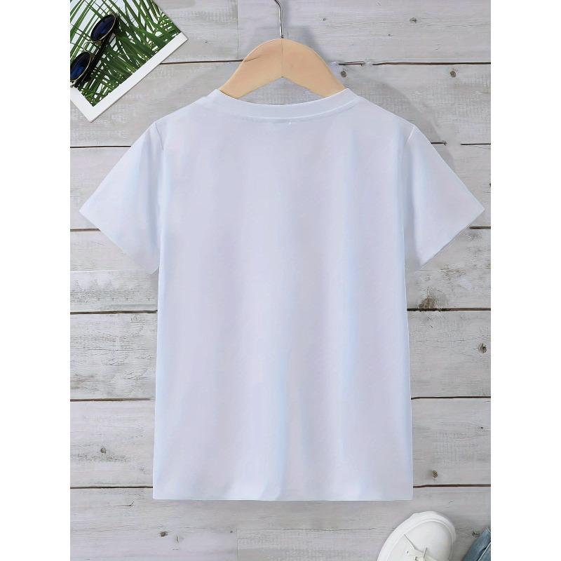 Boys Crewneck Tee , King Geometric Applique Print