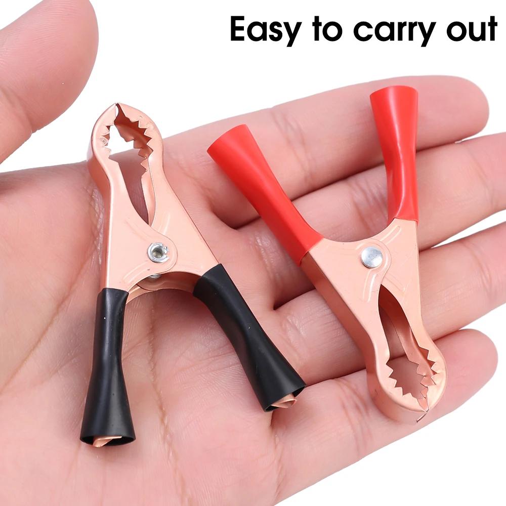Alligator Clip Connector Car Battery Ignition Connection Wire Spring Clip Auto Battery Test Lead Clips Insulated Alligator Clamp