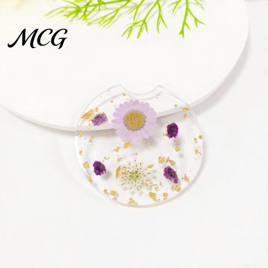 Reusable Car Coaster Coaster, Durable Resin Flower Drink Mirror Polished Unique Natural Coffee Cup Holder, for Interior Accessories Heat Resistant
