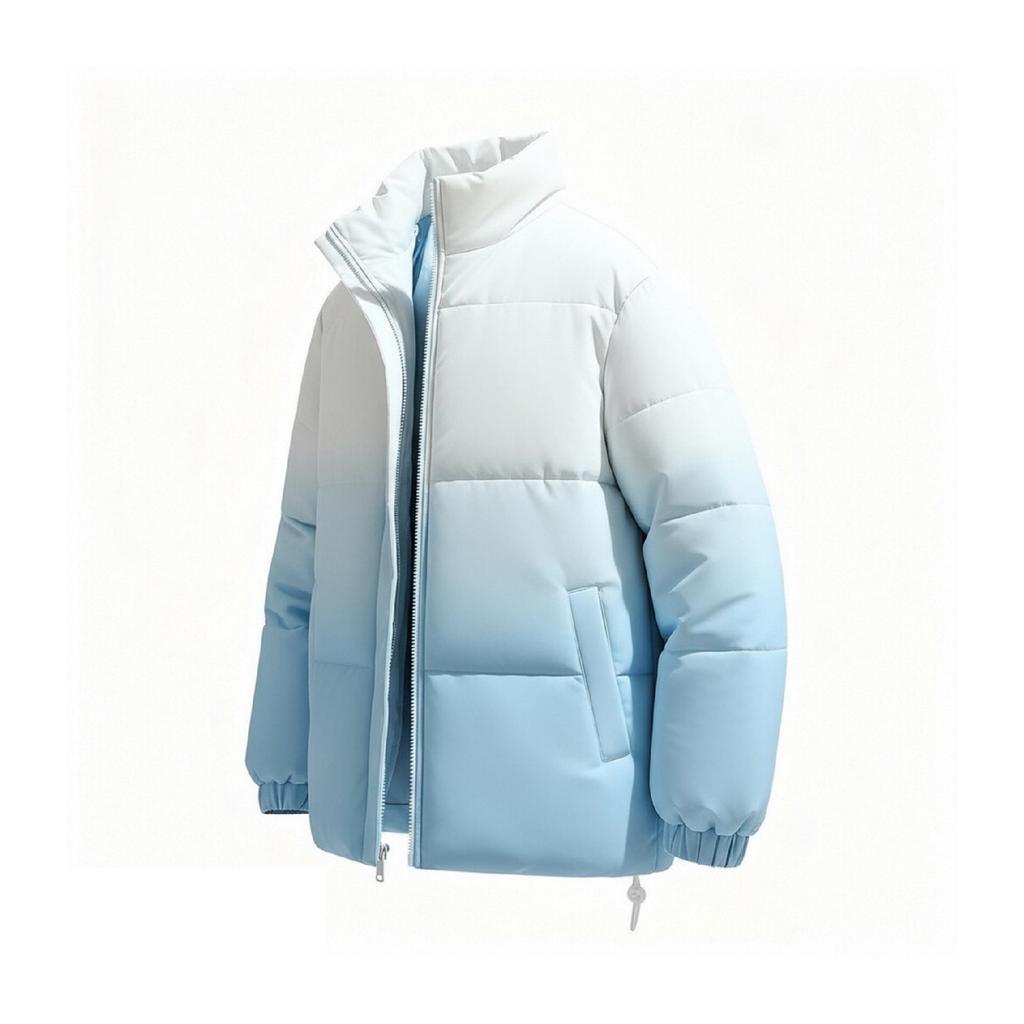 Men's Casual Gradient Color Cotton-padded Jacket, Men's Loose Stand-up Collar Cotton-padded Jacket, Thickened Cotton-padded Jacket