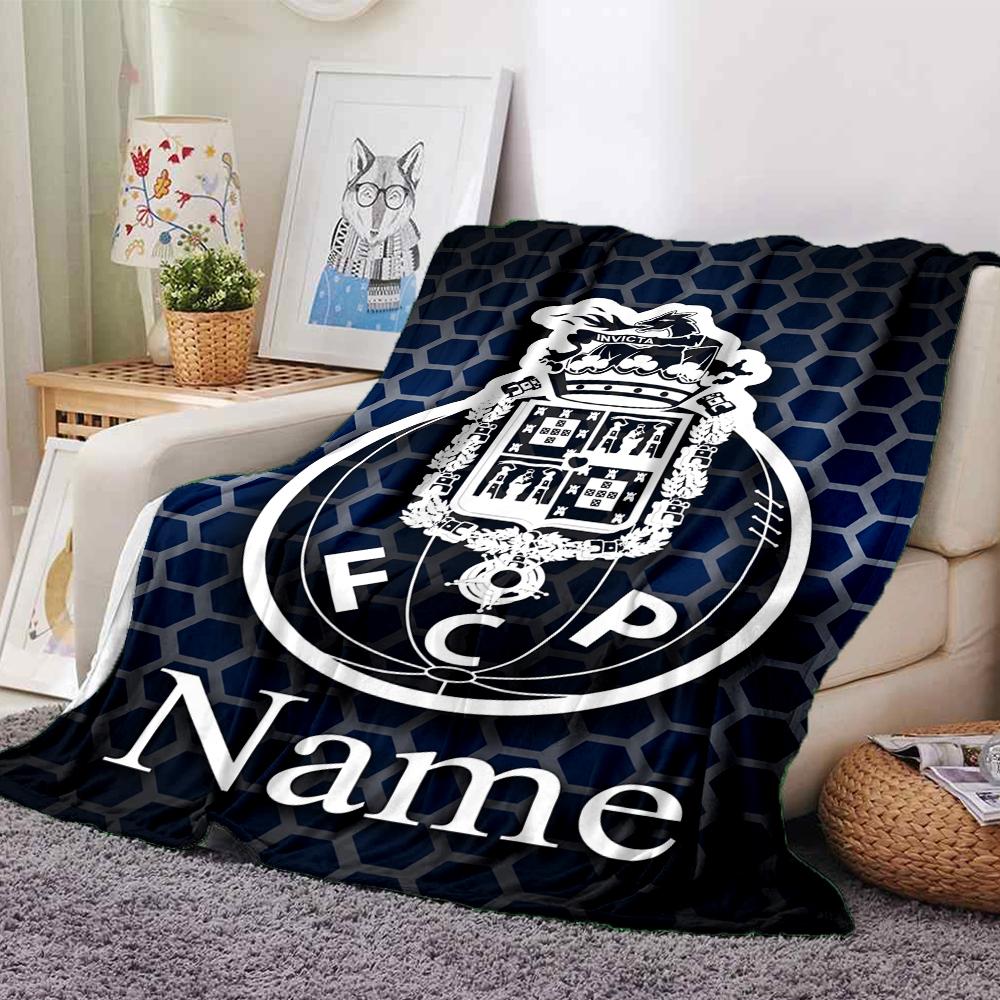 Custom Name Fc Porto Theme Printed Blanket Perfect For Couch Bed Travel Outdoor Use Machine Washable Cozy Durable