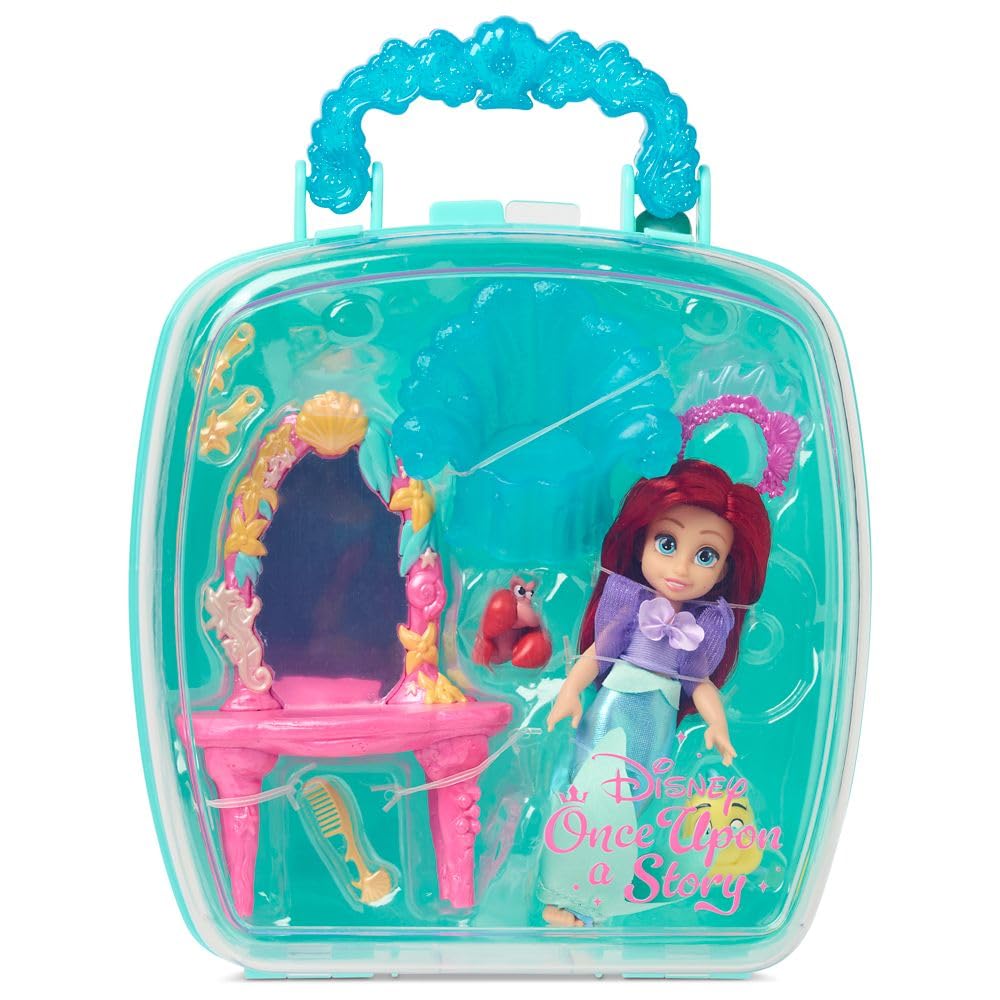 Official Disney Store Princess Ariel Mini Doll Playset, Little Mermaid, 5-inch Princess Doll, Girls' Toy, Birthday Gift 4+