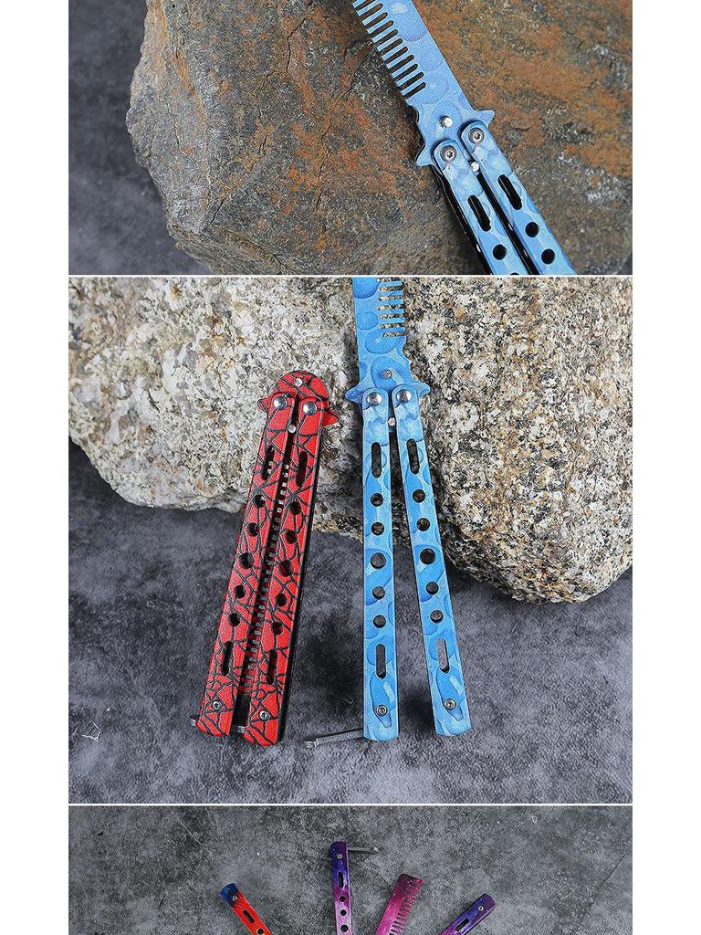 3D Folding Unsharpened Butterfly Practice Comb for Outdoor Training