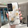 Beautiful Flower Cute Cats Case For Xiaomi Poco F4 5G / Redmi K40S Tempered Glass Phone Case Protective Back Cover Hard Shell