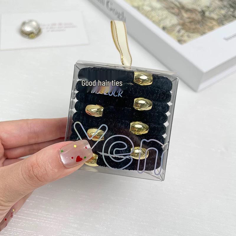 Velvet Mixed Color Braided Hair Ties: High Elasticity Hair Scrunchies for Stylish Buns and Commute-Friendly Accessories