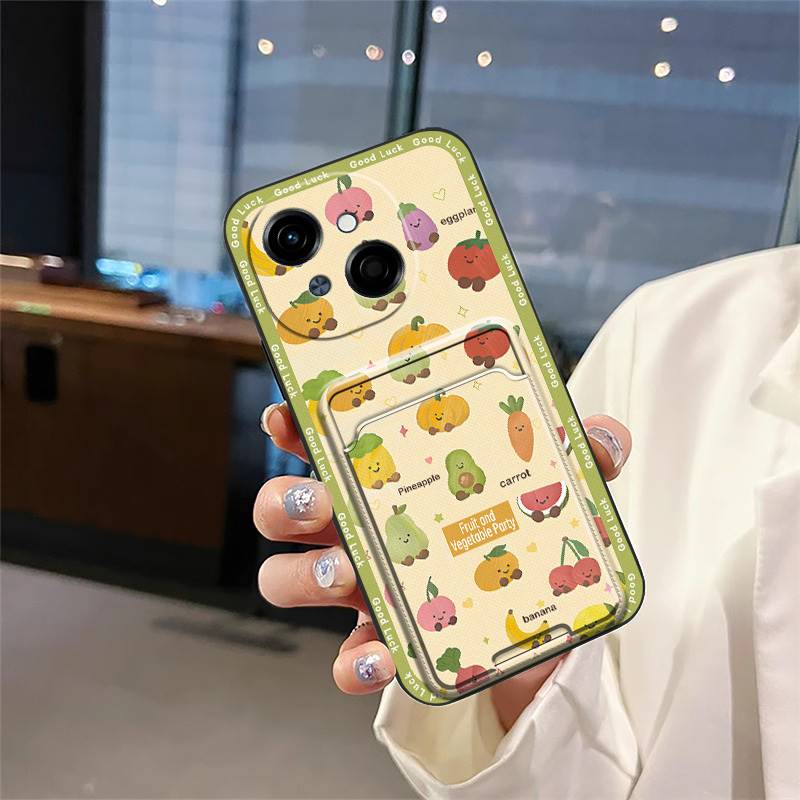 Cover Cute Phone Case For Tecno POP9 4G/Spark GO 1/KL4 Card Bag Back Cover Durable Dirt-resistant Graffiti Soft Case TPU