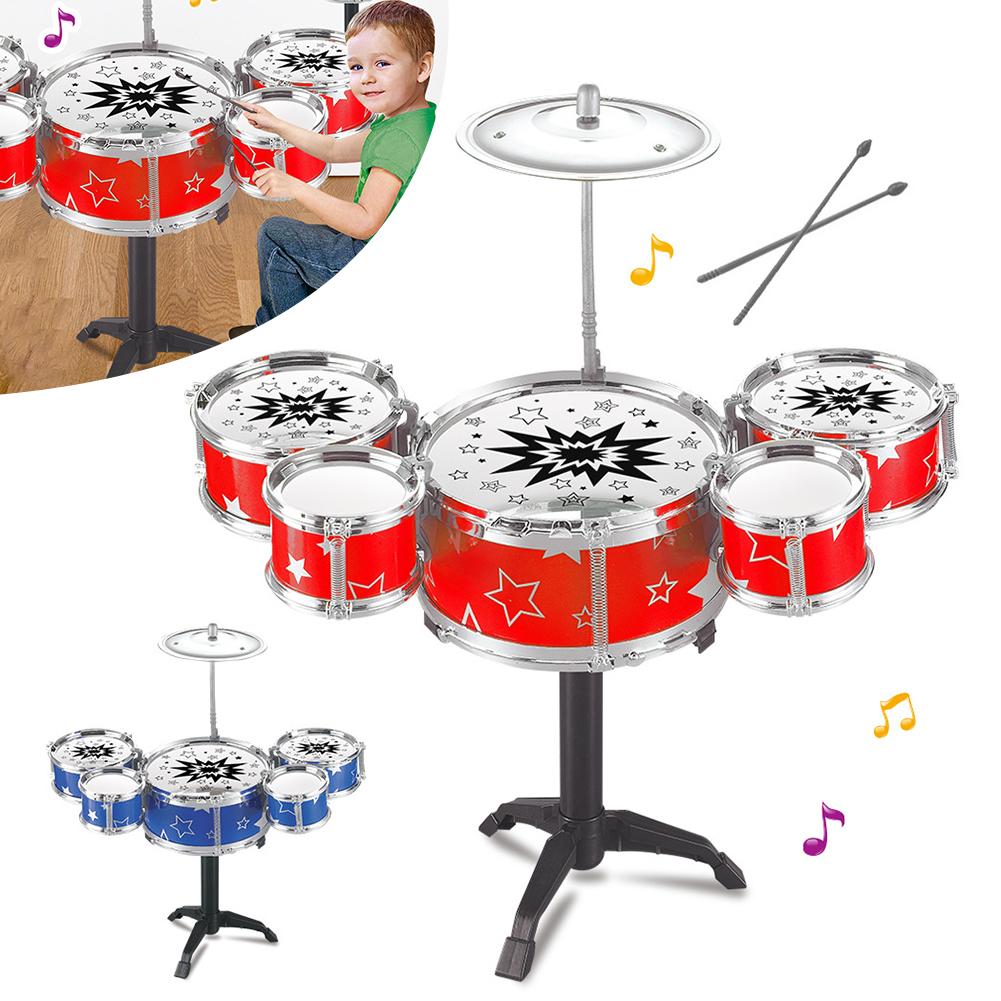 Mini Five-Drum Set Toys For Kid Puzzle Musical Instrument Playthings Gift For New Year Xmas drum set for kids