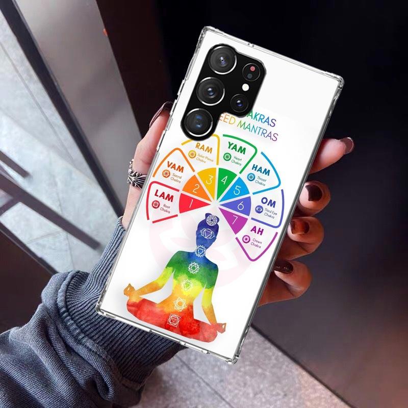 Yoga Chakra Spiritual Energy Universe Phone Case For Samsung Galaxy S26 S25 Edge S24 S23 Ultra S22 Plus S21 S20 FE Soft TPU Back