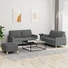 Vidaxl 3-Piece Lounge Set, Fabric Upholstered, Dark Grey