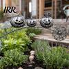 Halloween Lawn Decorations for Outside Ghost Garden Stake, Rustic Yard Art Decor with Dandelion Accent, Stakes Metal Sculpture Patio Flower