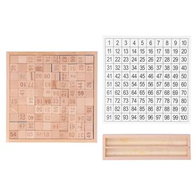 1?100 Consecutive Numbers Toy Wooden Educational Hundred Board Game for Kids
