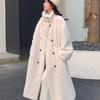 Long imitation mink coat women's winter new double-breasted fur fur coat coat thickened plush cotton-padded coat