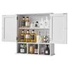 Bathroom Wall Cabinet, 2 Doors & Adjustable Shelf, Over the Toilet Storage Medicine Cabinet Wall Mounted, Hanging Organizer with Shelves & Open