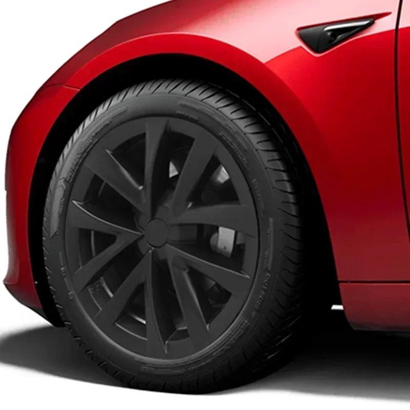 4PCS HubCap Performance Replacement for Tesla Model 3 Wheel Cover 18Inch Automobile Hub Cap Full Rim Cover Accessories 2019-2025
