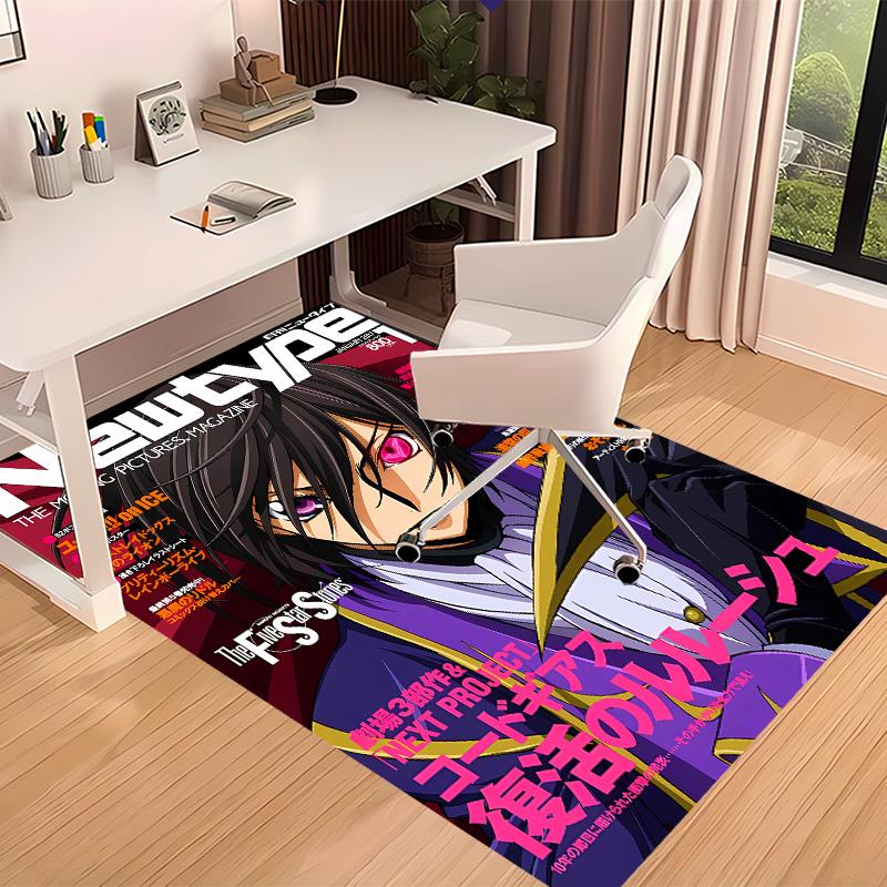 Anime Code Geass Printed Absorbent Washable Carpet,Non-Slip Bathroom Mats,Kitchen Rugs,Living Room Entrance,Camping Picnic Rugs