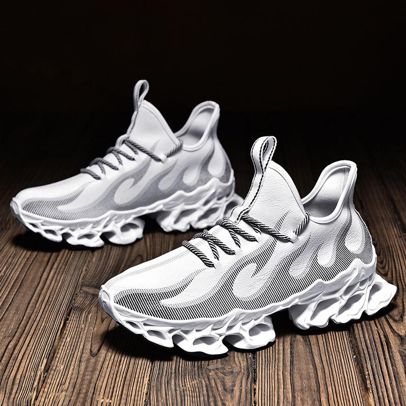 Men's Shoes Tide Men's Waterproof Leather Sneakers Shock Absorption Heightened Casual Shoes Men's Student Shoes