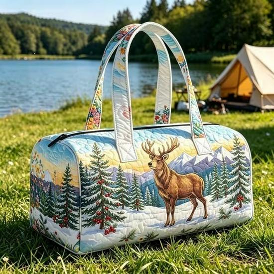 3D-Printed Quilted Cotton Women's Travel Yoga Handbag