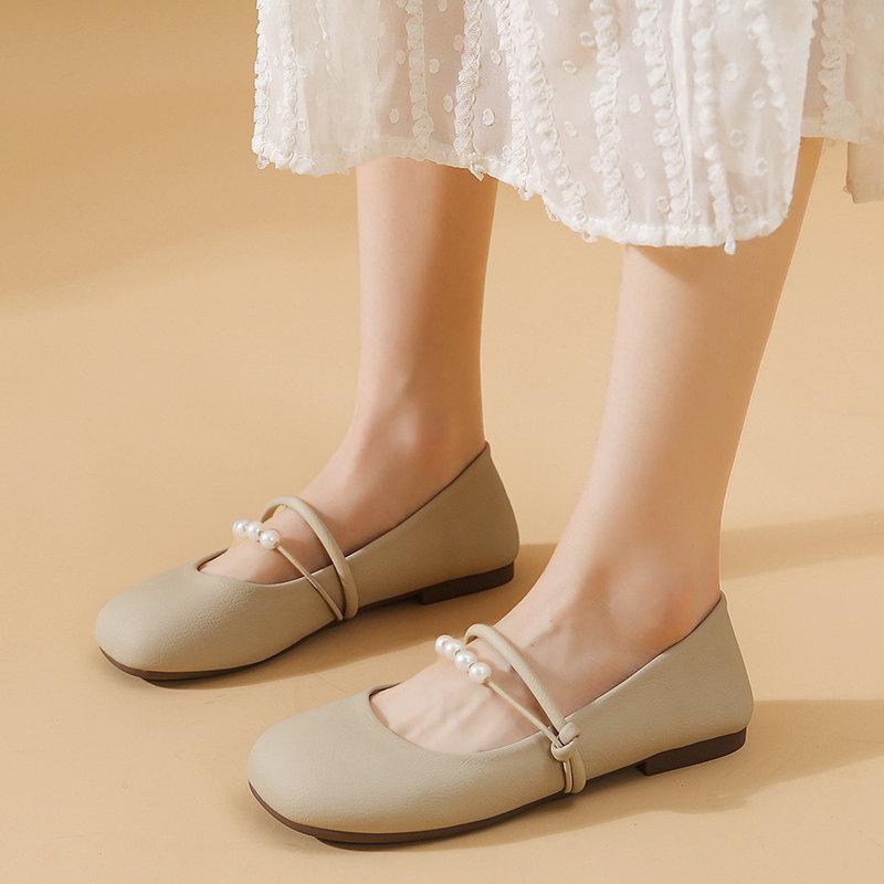 Mode Nouveaux Mocassins Mode Femmes Vintage Bout Rond Chaussures Mary Jane Élégantes Semelle Souple Ballerines Féminines Décontractées Confortables Chaussures Simples