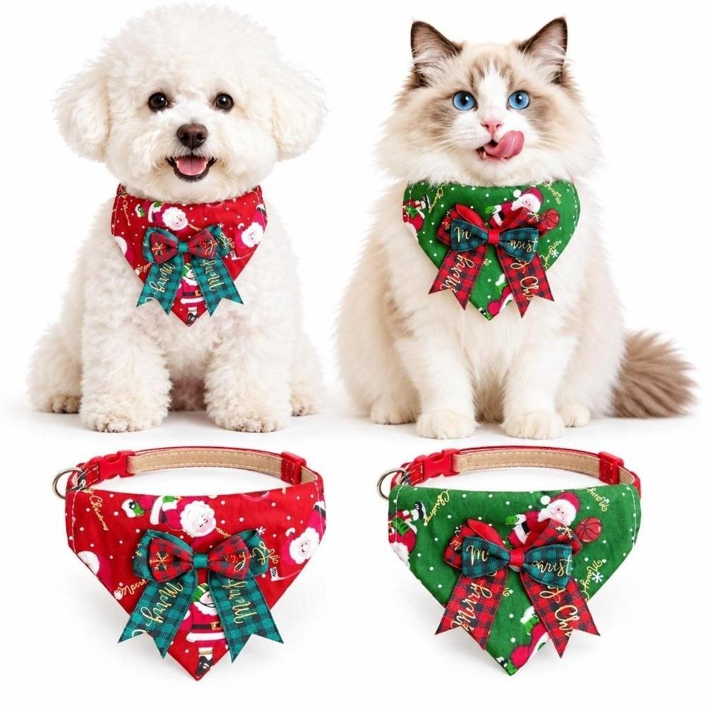 Adjustable Collar Pet Collar Bandana Cotton Fabric Holiday Pet Bib Holiday Outings