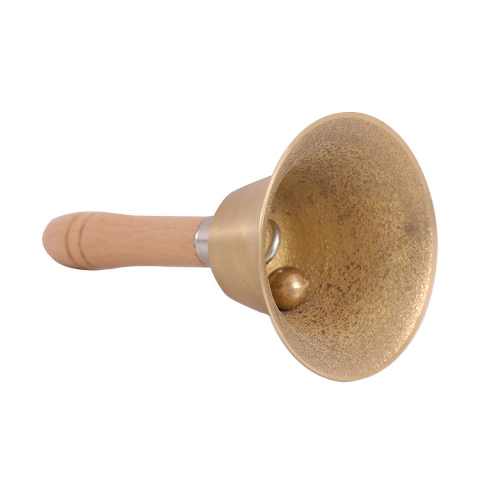 Wooden Handle Hand Bell 8cm Diameter Bell Bell Hand Hand Small Copper Handle Class Bell Cranked G4W8