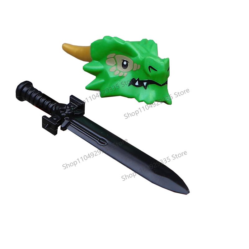 

QQ04-11 Средневековые рыцари Строительные блоки Рыцари Дракона Молниеносный Дракон Маунт Фигурка Аксессуары Игры Модель Сборный Кирпичный Конструктор