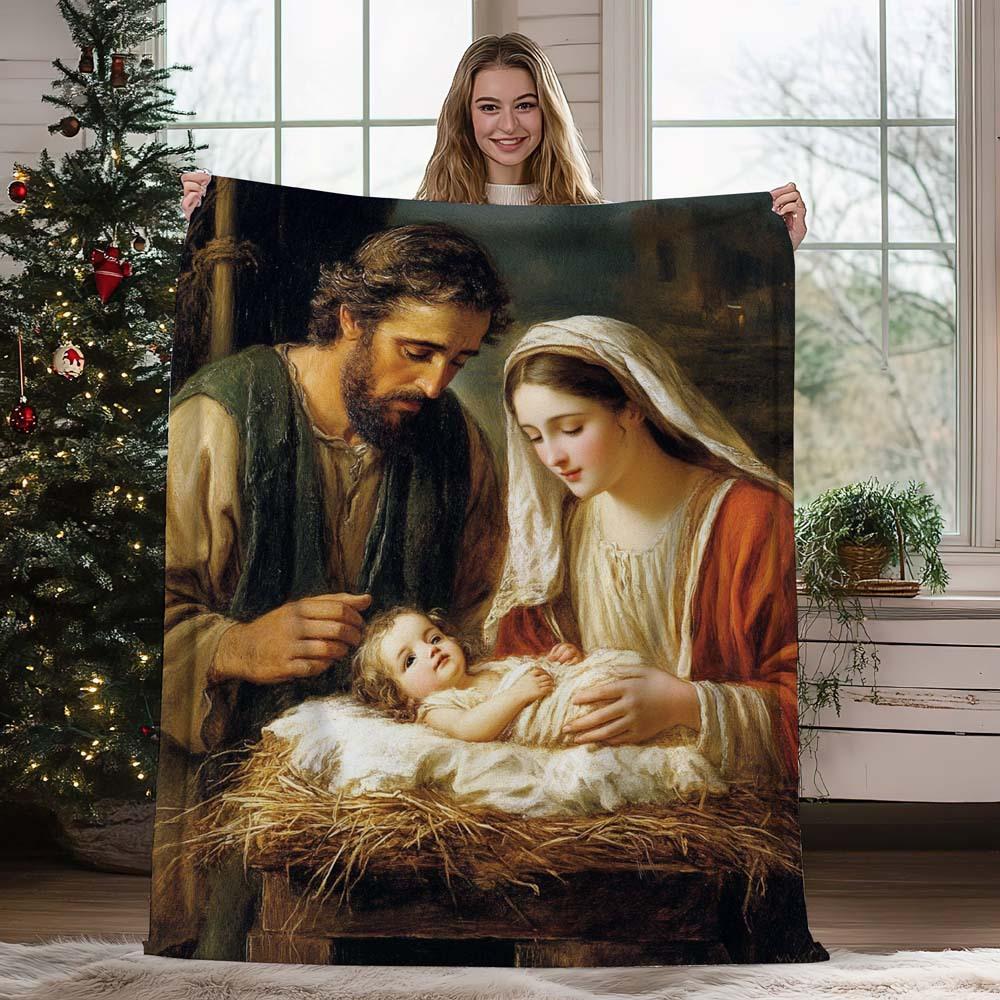 Christmas vintage snowman digital-printed polyester Bedroom velvet flannel cover blanket Fleece sofa cover blankets for beds