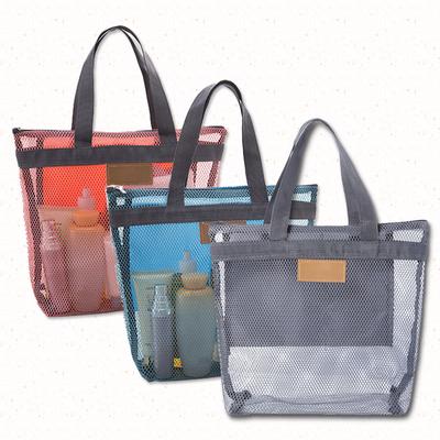1PC Large Makeup Bag With Handle Mesh Bath Wash Organizer Cosmetic Bags Beach