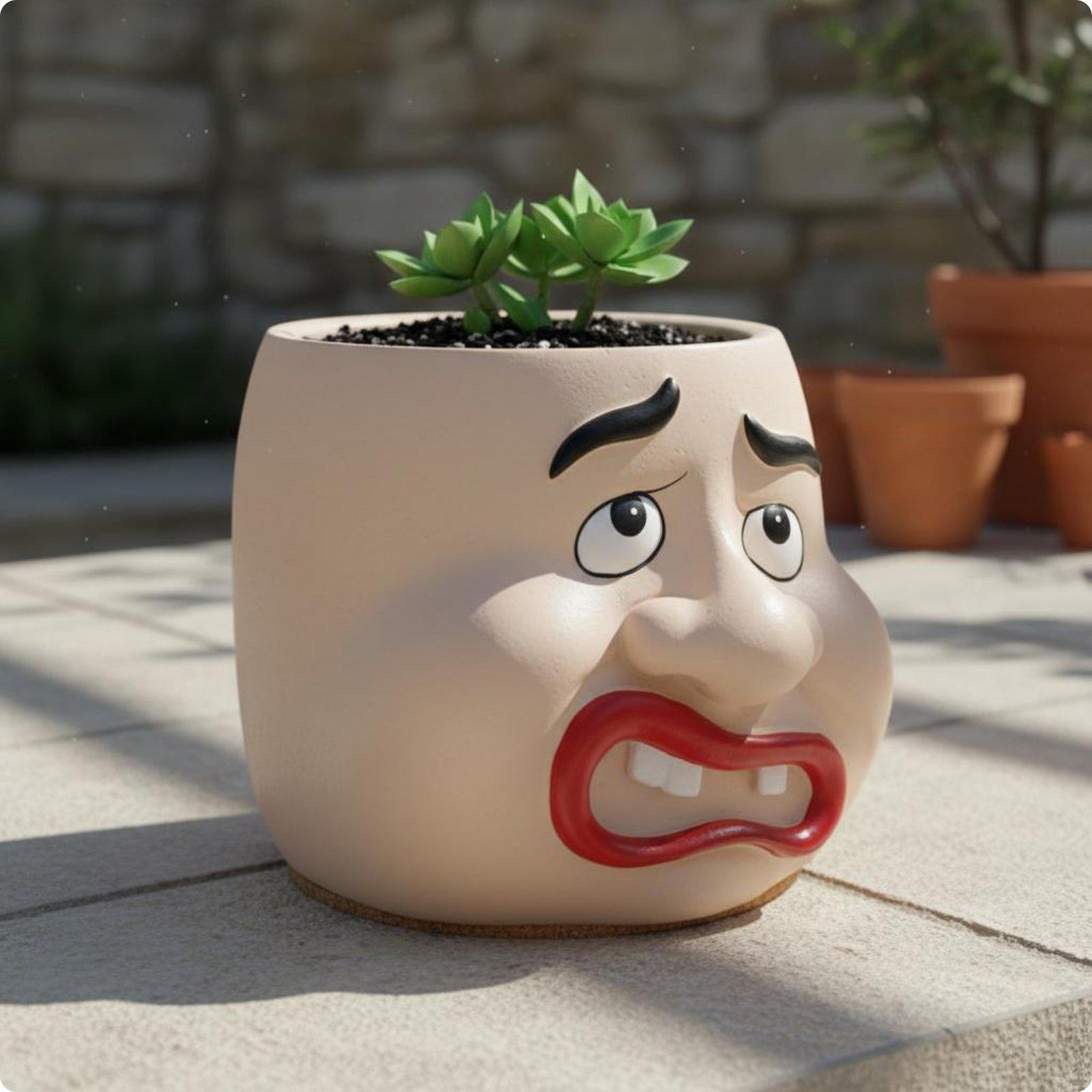 Human Head Planter Resin Decorative Flower Pot for Garden, Patio, Tabletop