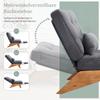 Modern Adjustable Backless Fabric Lounge Chair with Footrest, Lumbar Cushion and Wooden Legs for Living Room/bedroom/study Room (grey Corduroy)
