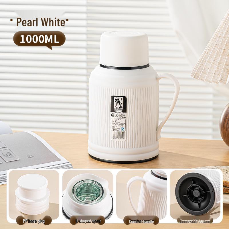 

Retro Style Vertical Stripe Thermos - 1000ML Large Capacity Water Bottle for Home, Dormitory, and Outdoor Use 1000ml