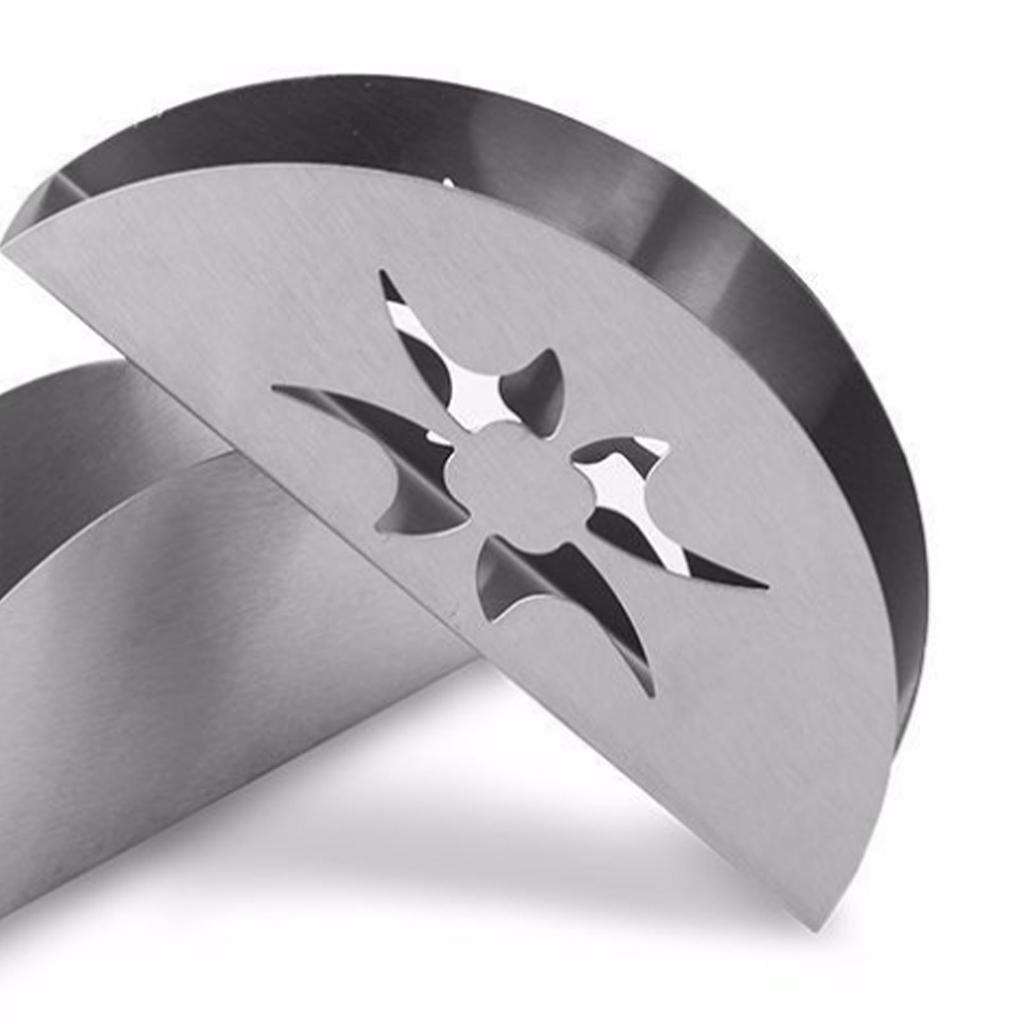 Fan Shaped Napkin Holder Stainless Steel Standing Napkin Rack Table Tissue Paper Dispenser for Home Hotel