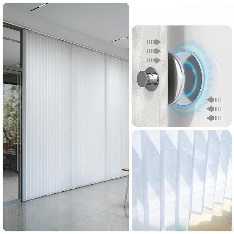 Solidcolor 1PC Folding Curtain Series Folding Yarn Suitable Room Partitions Room Divider Curtains for Office Home Living Bedroom