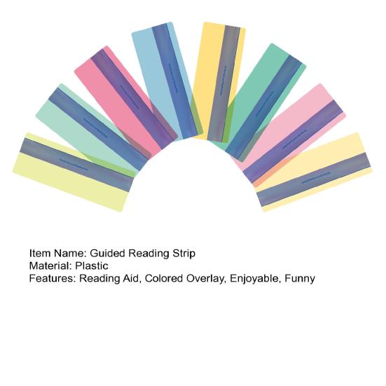 Guided Reading Strips Colored Overlay Highlight Bookmark Reading Tracking Ruler Help with Dyslexia for Children And Teaching Supply