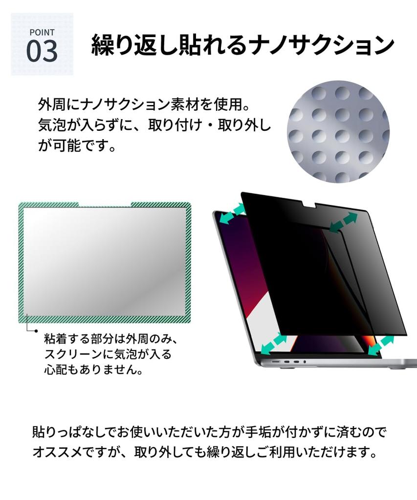 LOE MacBook Air 13 M1 Protective Film Protection Blue Light Cut Suction Air 13 Inch 2018 Anti-Peep Filter/Privacy [Nano Type] (MacBook Model)