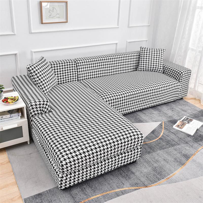 Geometric Sofa Covers For Living Roomastic Corner Couch Cover Sectional Corner L Shaped Chaise Longue Slipcover Funda De Sofá