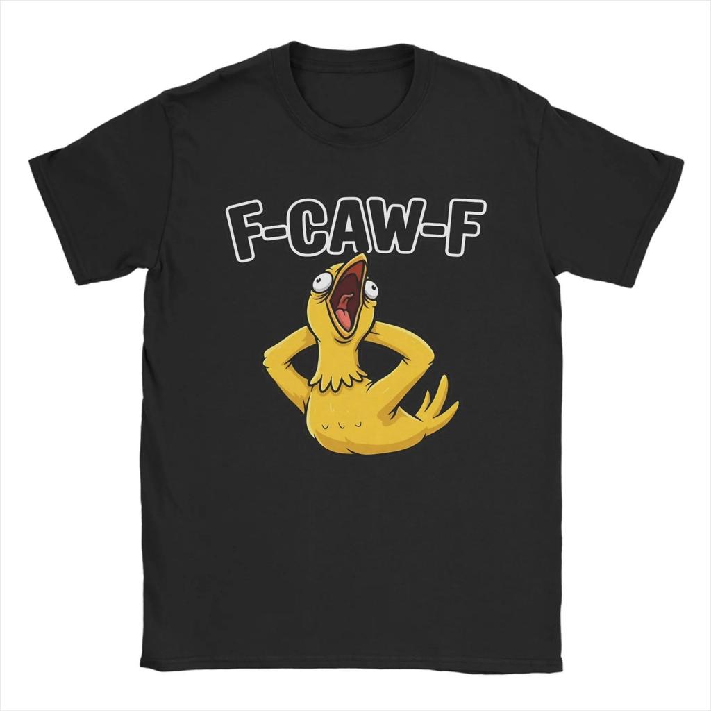 Funny F-Caw-F Chicken Meme Cotton T-Shirt For Summer Y2K Basic T-Shirts Comfortable Harajuku Tees Big Size Wholesale Clothes