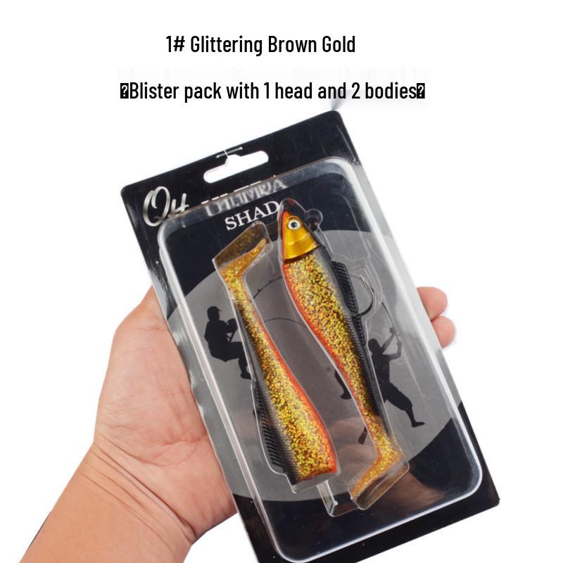 

Великий силіконовий воблер з Т-подібним хвостом для лову великої риби - Ідеально підходить для окуня морського, скумбрії, групера та прибережного риболовлі 11cm 37g