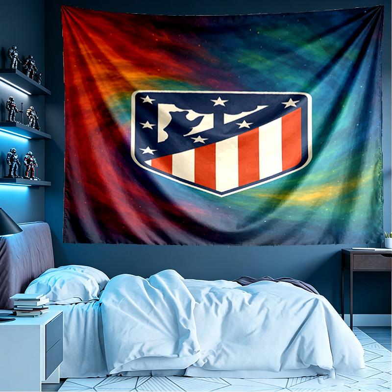 Atletico Madrid Print Tapestry, Lightweight Wall Hanging, for Bedroom, Dorm, Living Room, Home Art Decor - Birthday Christmas Gift for Friends