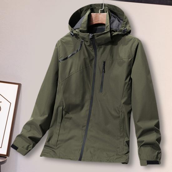 Men Windbreaker Water Resistant Windproof Spring Autumn Plus Size Hooded Jacket Coat for Outdoor