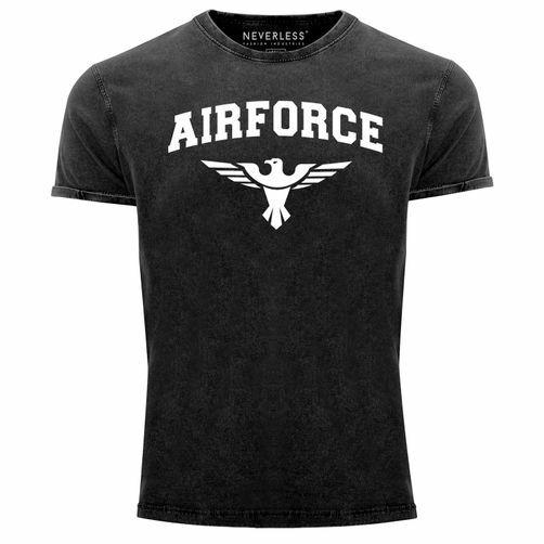 Men's Vintage Shirt Airforce US Army Eagle Military Print Shirt T-Shirt Print-