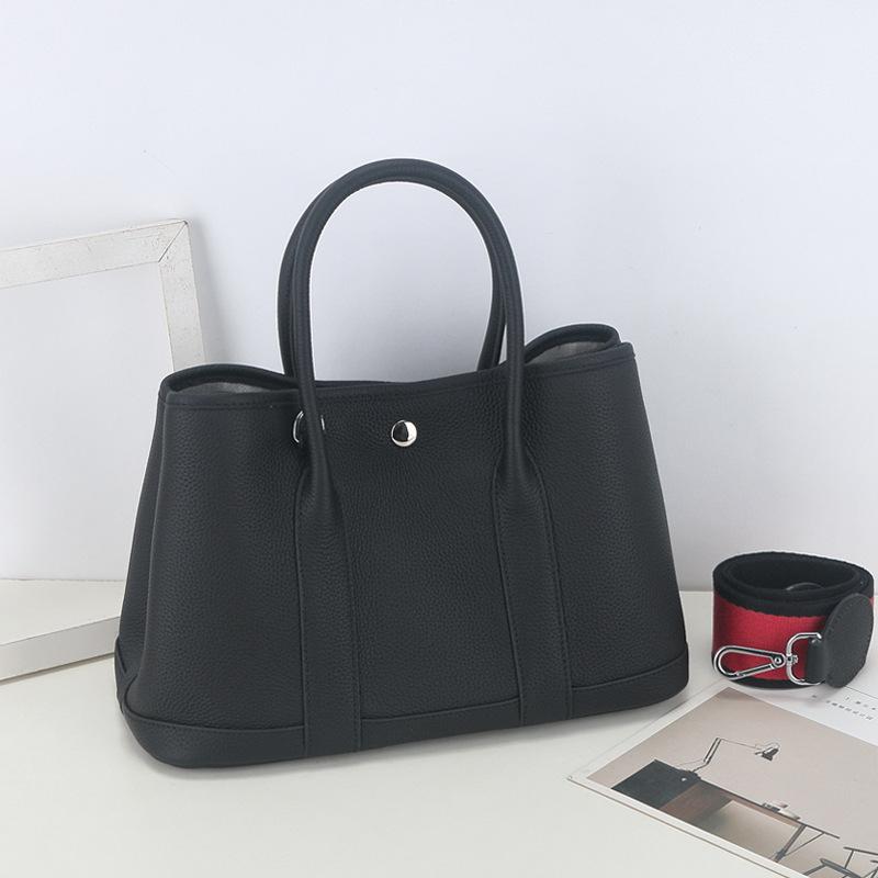 Cross-border Women's Bags New Togo Small Pattern Cowhide Garden Bag Genuine Leather Handbag Wide Shoulder Strap Single Shoulder Crossbody Tote Bag