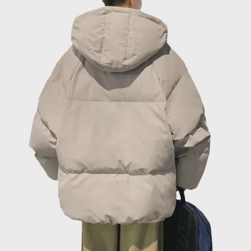 Men's Trendy Cotton Coat: 2023 Harajuku-Inspired Hooded Zipper Jacket