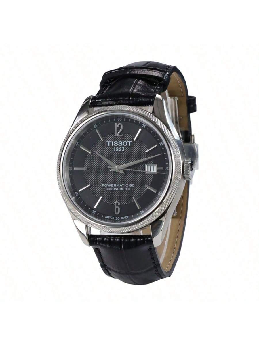 

Чоловічий механічний годинник Tissot T-Classic Ballade Automatic, чорно-білий циферблат, відображення дати, шкіряний ремінець, змішані індекси, модель T108.408.16.057.00 чорний